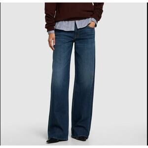 MOTHER Down Low Spinner Heel Jeans Digital Underground Wide Leg 32 NWT